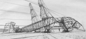A nuclear power station pylon taken down by saboteurs, including Marco Camenisch, in 1985.