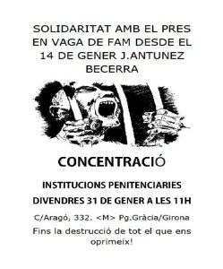 Cartel concentración Becerra 14 Enero