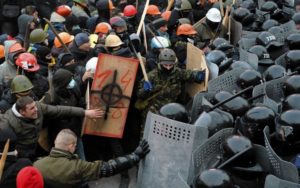 Protesters and police clash in Ukraine